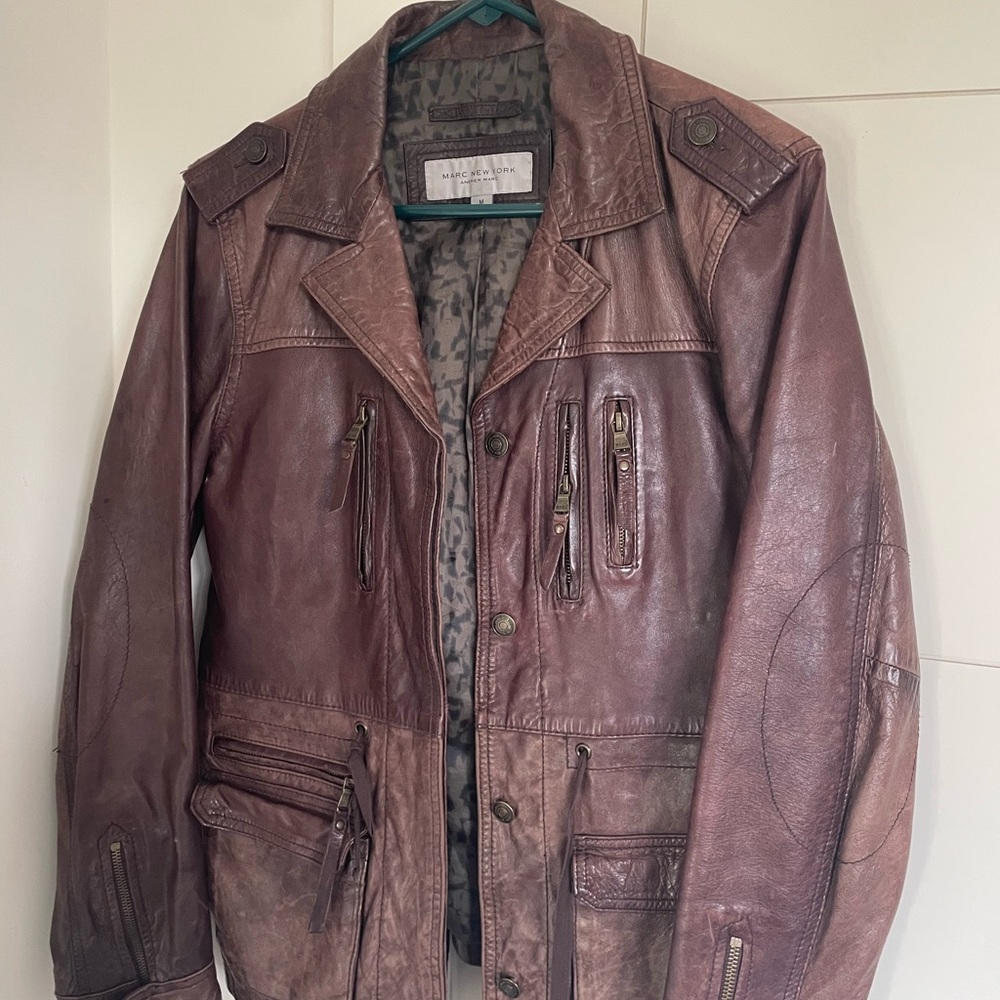 Women's Distressed Brown Leather Jacket
